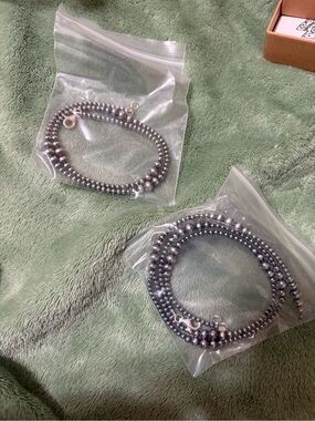Sterling Silver Beaded Necklace - Polished Silver